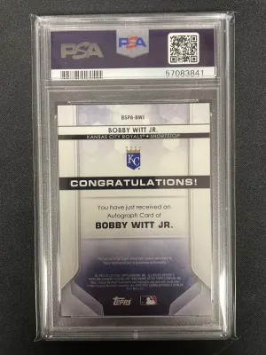2020 Bowman Sterling Prospect Autographs Bobby Witt JR. #BWJ Wave Refractor back