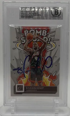 #20 Shawn Kemp 2022-23 Donruss - Bomb Squad BGS 10 Black Label Authenticated Autograph
