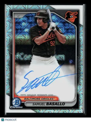 2024 Bowman Chrome Mega Box Samuel Basallo #BMA-SB Mojo Refractor Auto