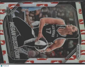 Megan Gustafson 2025 Panini Prizm WNBA #49 WNBA Logo DSG Exclusive - Las Vegas Aces
