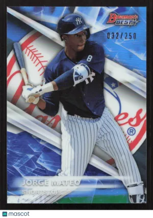2016 Bowman's Best Jorge Mateo #TP-3 Top Prospects Blue Refractor SN