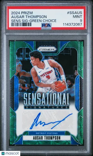 2024-25 Panini Prizm Sensational Signatures Ausar Thompson Green Choice Prizm #SSAUS PSA 9
