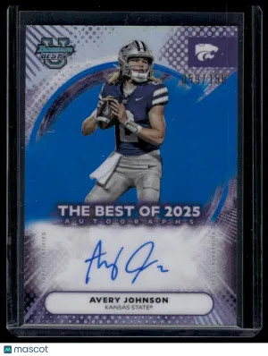 2025 Bowman Univ Best Football Topps Avery Johnson Wildcats Auto #BOA-AJ Near Mint
