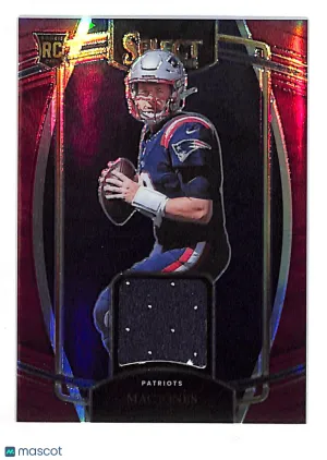 2022 Panini Select Mac Jones Red Patch Rookie RC #RSW-MJO New England Patriots