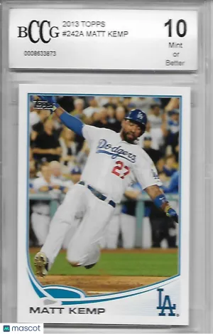 2013 Topps Matt Kemp #242A Base Set 10 Los Angeles Dodgers