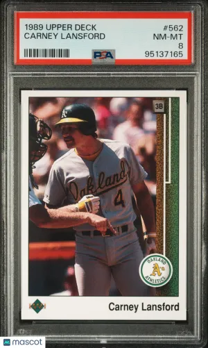 1989 Upper Deck Carney Lansford #562 PSA 8