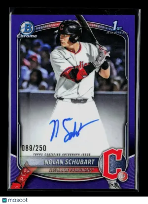 2025 Topps Bowman Chrome Draft Nolan Schubart #CPA-NS Purple Refractor 089/250 Auto