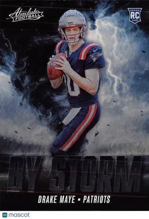 2024 Panini Absolute Football Drake Maye By Storm Rookie RC #BS-DME New England Patriots