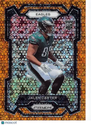 2023 Panini Prizm Football Jalen Carter Orange Disco Rookie RC #381 Philadelphia Eagles