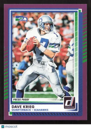 2025 Donruss Dave Krieg #282 Press Proofs Purple