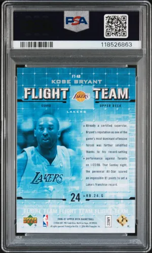2006 Upper Deck Flight Team Hot Pack Kobe Bryant #FT-KB PSA 9 POP 10 RARE back