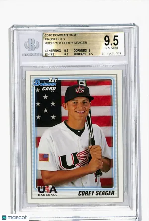 Graded 2010 Bowman Draft Prospects Corey Seager #BDPP108 BGS 9.5 Topps Baseball Card