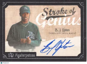 2007 Upper Deck Masterpieces Stroke of Genius B.J. Upton #SG-BU Tampa Bay Devil Rays