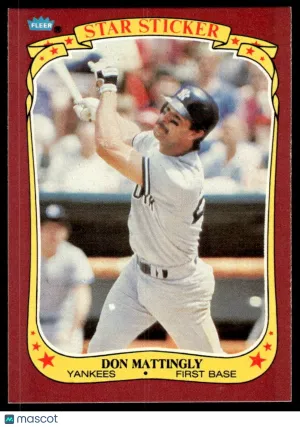 1986 Baseball Don Mattingly #72