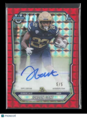 2026 Bowman Chrome University Football Jordan Gant #BCPA-JG Red Refractor 5 / 5