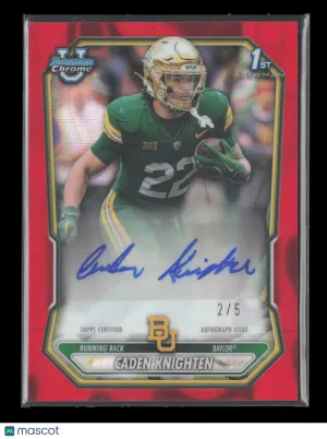 2026 Bowman Chrome University Football Caden Knighten #BCPA-CK Red Refractor 2 / 5