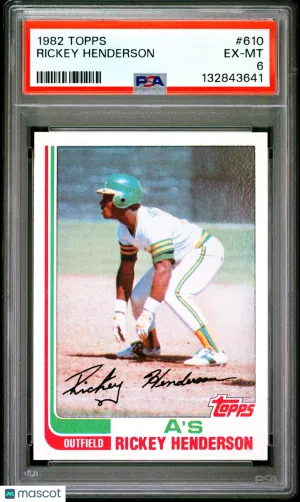 1982 Topps Rickey Henderson #610 PSA 6