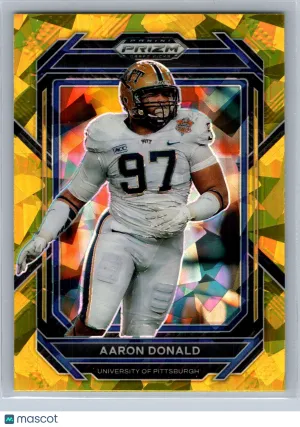 Aaron Donald 2023 Panini Prizm Draft Picks Prizms Gold Ice #1 Football Card