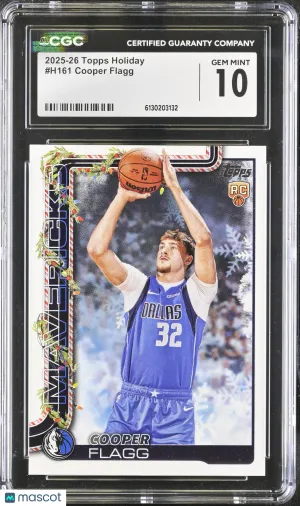 2025-26 Topps Holiday Cooper Flagg Rookie #H161 CGC 10 Dallas Mavericks