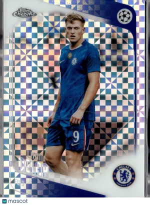 2026 Topps Chrome UEFA Club Competitions Checkerboard #192 Liam Delap Chelsea Soccer Card