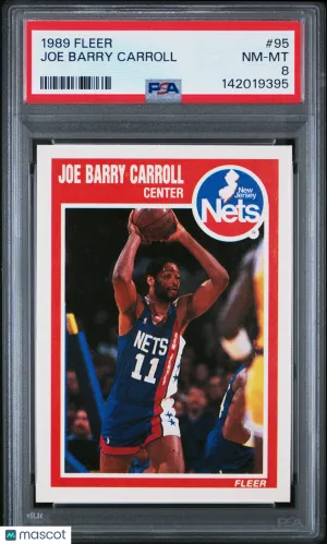 1989 Fleer Joe Barry Carroll #95 PSA 8