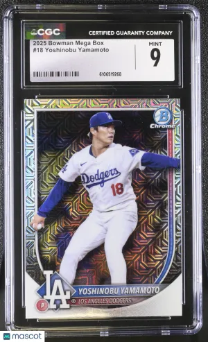 2025 Bowman Mega Box Yoshinobu Yamamoto #18 CGC 9 Los Angeles Dodgers