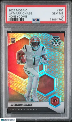2021 Panini Mosaic Ja’Marr Chase #307 Honeycomb PSA 10