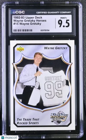 1992-93 Upper Deck Wayne Gretzky Wayne Gretzky Heroes #15 CGC 9.5 Edmonton Oilers