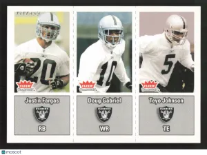 2003 Fleer Tradition Justin Fargas / Doug Gabriel / Teyo Johnson #287 Tiffany SN,RC