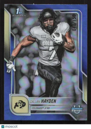2025 Bowman University Chrome Dallan Hayden #132 Blue Refractor SN