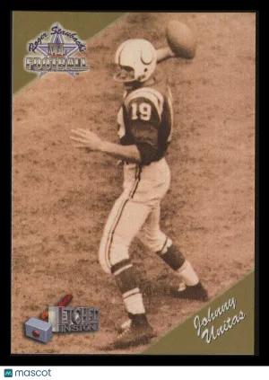 Johnny Unitas 1994 Ted Williams Roger Staubach's NFL Football Etched in Stone #ES7 Baltimore Colts