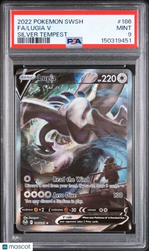 2022 Pokemon Sword & Shield Silver Tempest Lugia V Silver Tempest Fa PSA 9 #186