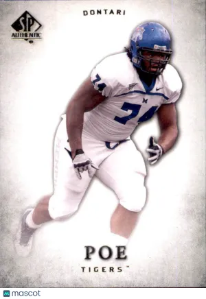 2012 SP Authentic Rookie #23 Dontari Poe Memphis Tigers Football Card