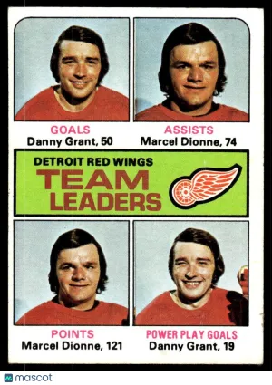 1975 Hockey Card Team Leaders #318
