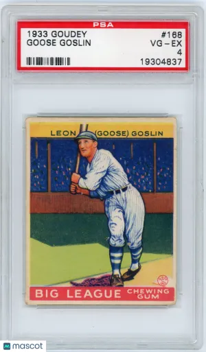 1933 Goudey Goose Goslin #168 PSA 4
