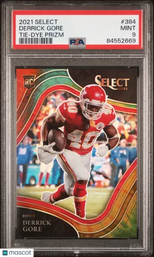 2021 Panini Select Derrick Gore Tie Dye Prizm PSA 9