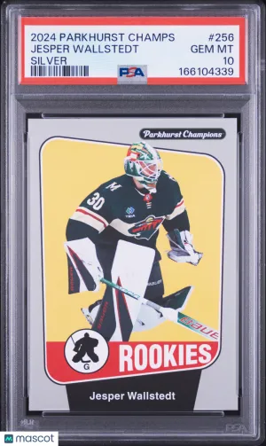 2024 Upper Deck Parkhurst Champions Jesper Wallstedt #256 Silver RC PSA 10 POP 2