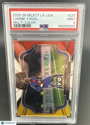 2025-26 Panini Select La Liga Lamine Yamal #237 Multi-Color Prizm Parallel/Variety Base Set PSA 9