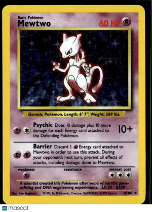 Mewtwo 1999 Base Set Holo Rare #10/102