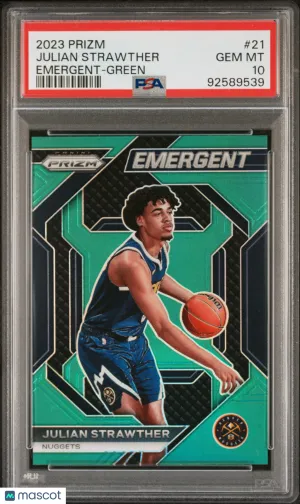 2023 Panini Prizm Emergent Julian Strawther Emergent Green PSA 10