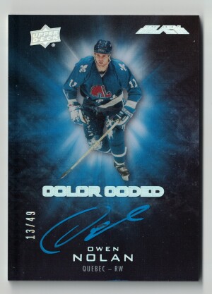2016-17 UD Black Color Coded Owen Nolan 13/49 Autograph SP