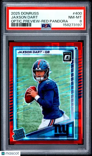 2025 Panini Donruss Jaxson Dart #400 Optic Preview Red Pandora front