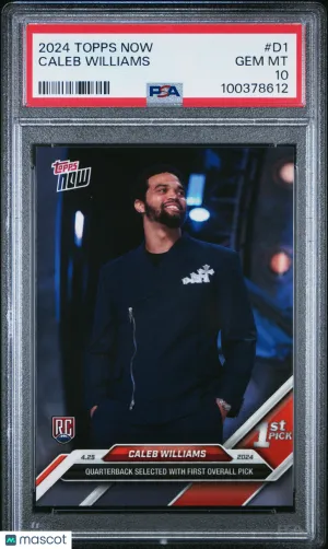 2024 Topps Now Caleb Williams #D1 Rookie PSA 10